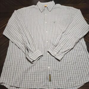Timberland Button Shirt Mens XL Multicolor Long Sleeve Logo Causal Striped Shirt